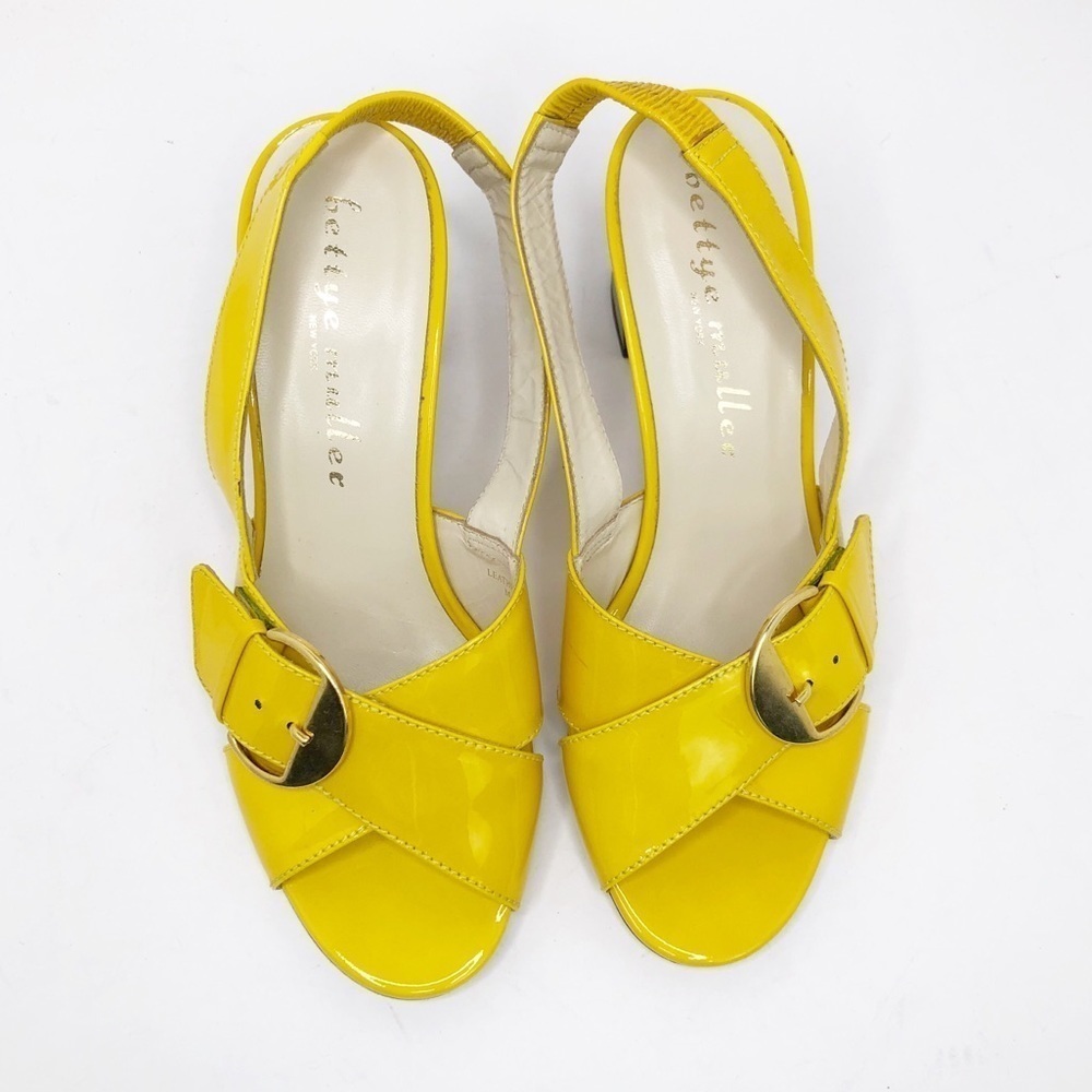 BETTYE Muller Yellow Patent leather sling back shoes - Picture 11 of 15